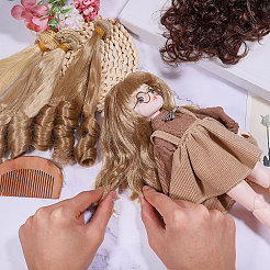 4 perruque de poupée en fibre haute température&nbsp;DOLL-GL0001-04C