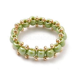 Bagues rondes en perles de rocaille de verre&nbsp;RJEW-JR00307