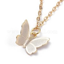 Colliers pendentif papillon en laiton&nbsp;X-NJEW-JN02677
