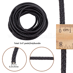 5-метровый плетеный кожаный шнур с сердечником&nbsp;WL-BBC0001-01B-02