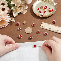 20 шт. плоские круглые пуговицы из цинкового сплава со стразами на 1 отверстия&nbsp;ALRI-NB0001-20A