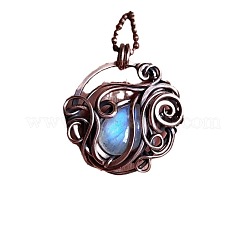 Женские ожерелья с подвесками в виде цветка из цинкового сплава и каплевидной формы из синтетического лунного камня в стиле бохо FS-WG7C0FD-01