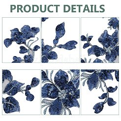 Applicazioni in pizzo ricamato in poliestere&nbsp;DIY-WH0888-042A