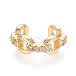 Латунные серьги-манжеты из прозрачного кубического циркония&nbsp;EJEW-M195-01G