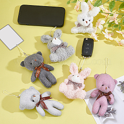 Бархатные ремни для мобильного телефона в виде мишки и кролика HJEW-GO00038