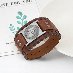 1шт плетеные браслеты из искусственной кожи BJEW-CL0001-08