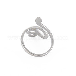 Не тускнеющее кольцо-манжета из нержавеющей стали 304 в форме змеи широкое открытое для женщин RJEW-S405-226P