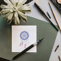 Transparente Stempel aus Kunststoff im Boho-Stil mit Federn&nbsp;DIY-WH0584-0002