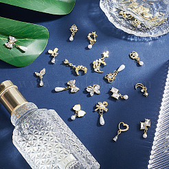 30 шт. 15 стиля золотистых латунных микростразов-кабошонов&nbsp;DIY-HY0002-56