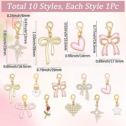 20 Stück 10 Stile Legierung & Strass/Emaille/Kunststoff Anhänger Dekorationen&nbsp;HJEW-BM0001-30