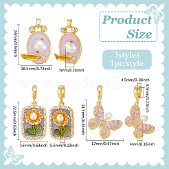 3шт 3 стиля подвески из сплава с эмалью&nbsp;FIND-PH0028-60
