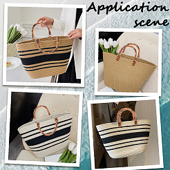 4 poignée de sac en résine imitation bambou&nbsp;DIY-BBC0002-90B