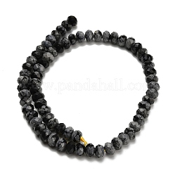 Природные снежинка обсидиан бисер нитей G-Z111-A21