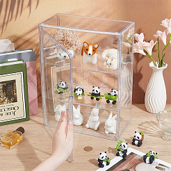 2-ярусные акриловые витрины для хранения косметики ODIS-WH0078-71