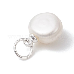 Подвески из натурального культивированного пресноводного жемчуга с двусторонней полировкой и фурнитурой из нержавеющей стали 304.&nbsp;PALLOY-JF05001-02