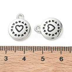 合金エナメルチャーム  ハートチャーム  長持ちメッキ  プラチナ  15.5x12.5x2.5mm  穴：1.8mm&nbsp;FIND-D044-10P