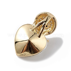 Ciondoli in vero ottone placcato oro 18k placcato in cremagliera con micro pavé di zirconi cubici&nbsp;KK-C015-25G-08
