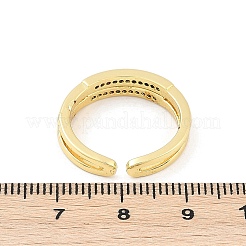 Открытые манжеты из латуни с микропаве и цирконием для женщин&nbsp;LS-RJEW-R011-01G-02