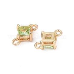 Messing Pavé Glas Rhombus Verbinder Verbinder Charms&nbsp;GLAA-Q088-001I