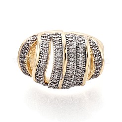 Открытые манжеты из латуни с микропаве и прозрачным фианитом KK-T079-62G