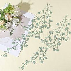 Полиэстер цветок вышивка нитью приклеивание/пришивание заплаток&nbsp;PATC-WH20017-19G