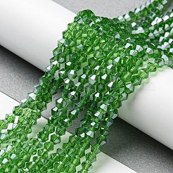 Transparentes perles de verre de galvanoplastie brins&nbsp;EGLA-A039-T2mm-A03