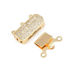 Латунные застежки из прозрачного кубического циркония с микропаве KK-L255-02G-03