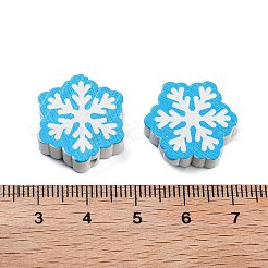 Perles en bois imprimées sur le thème de Noël&nbsp;WOOD-M015-05G