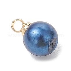 Круглые подвески из перламутрового стекла с латунными креплениями&nbsp;PALLOY-JF04897