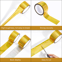 50 м лазерные блестящие бопп-пластмассовые декоративные клейкие ленты для альбома для вырезок&nbsp;AJEW-WH20002-57B-03