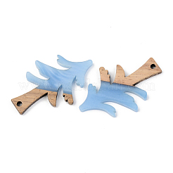 Pendentifs en résine opaque et bois de noyer&nbsp;RESI-S389-008A-C01