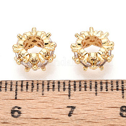 Латунные микро проложить кубического циркония бусы KK-N275-04G