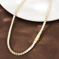 925 теннисное ожерелье из стерлингового серебра с кристаллами кубического циркония для женщин&nbsp;NJEW-C096-01B-G02