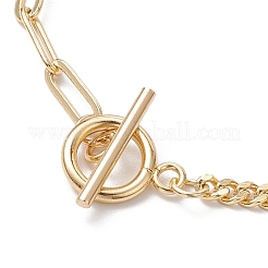 Braccialetti con maglie in quarzo naturale con prisma esagonale elettrolitico&nbsp;BJEW-JB10753-03