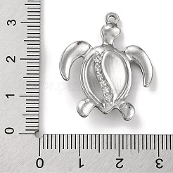 変色防止304ステンレススチールペンダント  ウミガメチャーム  ステンレス鋼色  30x24x4mm  穴：1.5mm&nbsp;STAS-D194-14S