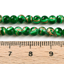 Chapelet de perles en verre baking paint&nbsp;DGLA-N010-4mm-04