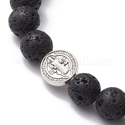 Эластичные браслеты из натурального вулканического камня BJEW-JB10107