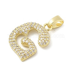 Pendentifs avec zircon cubiques à micro-pavés en laiton&nbsp;ZIRC-C012-01G-07