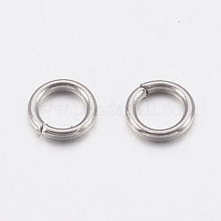 変色しにくい304ステンレススチール製オープン丸カン  ラウンド  ステンレス鋼色  22ゲージ  5x0.6mm  内径：3.8mm&nbsp;STAS-A036-02C