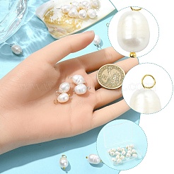 18 pendentif ovale en perles naturelles de 3 couleurs&nbsp;PALLOY-YW00035