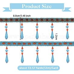 Кружевная бахрома из полиэстера длиной 12 м. SRIB-WH0026-26B