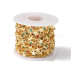 Ручная экологически чистая латунная цепь с квадратными и звездообразными звеньями CHC-E025-14G