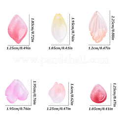 30 шт. 6 вида прозрачных стеклянных бусин-лепестков&nbsp;DGLA-YW0001-33