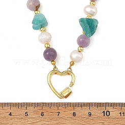 Collane di perline di amazzonite naturale grezza&nbsp;NJEW-JN06583-01
