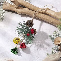 Подвесные украшения в виде железного колокольчика и пластиковой шишки&nbsp;HJEW-JM04392