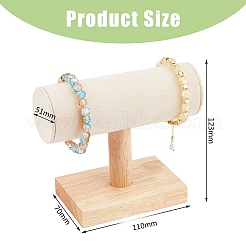 Подставки для браслетов из бархата с Т-образным стержнем и деревянной основой BDIS-WH0003-29