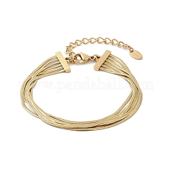 Браслеты из многорядной цепочки-змейки из нержавеющей стали 304 для женщин BJEW-Z095-01B-G