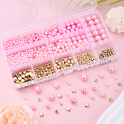 Наборы для самостоятельного изготовления эластичных браслетов из стеклянного жемчуга и пластиковых бусин ccb&nbsp;DIY-YW0012-83