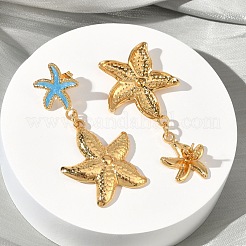 Серьги-гвоздики с эмалью из нержавеющей стали 304 в форме морской звезды&nbsp;EJEW-B156-03G