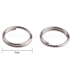 ステンレススティールスプリットリング  ダブルループ丸カン  ステンレス鋼色  7x0.6mm  内径約5.8mm  215個/ 20g&nbsp;STAS-PH0002A-05P